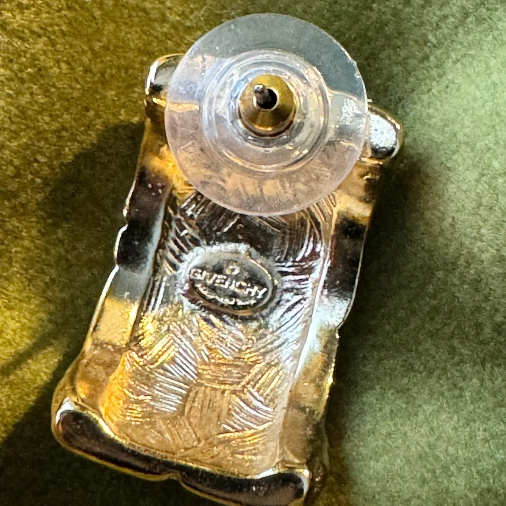 Vintage Givenchy 1980s Gold tone Earrings - Picture 6 of 8